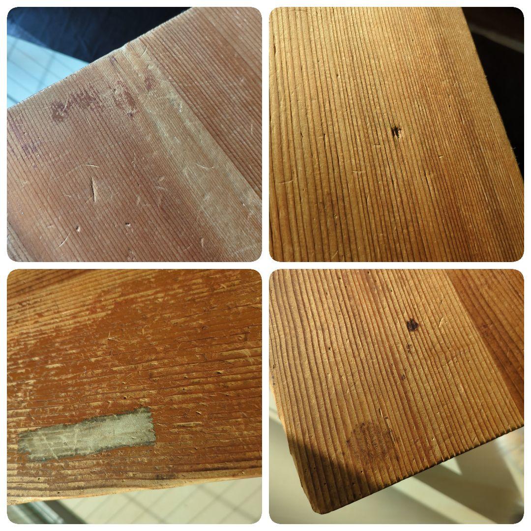 木製　作業台　テーブル　机　アンティーク　レトロ　古道具　スツール　椅子　イス