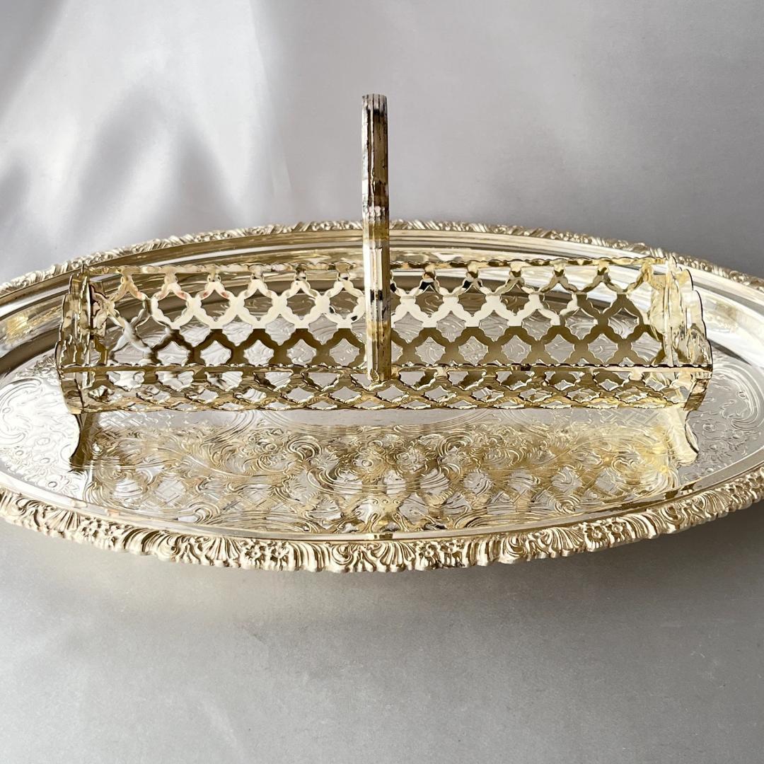 【QUEEN ANNE】 ビスケット / マカロンスタンド【シルバープレート】