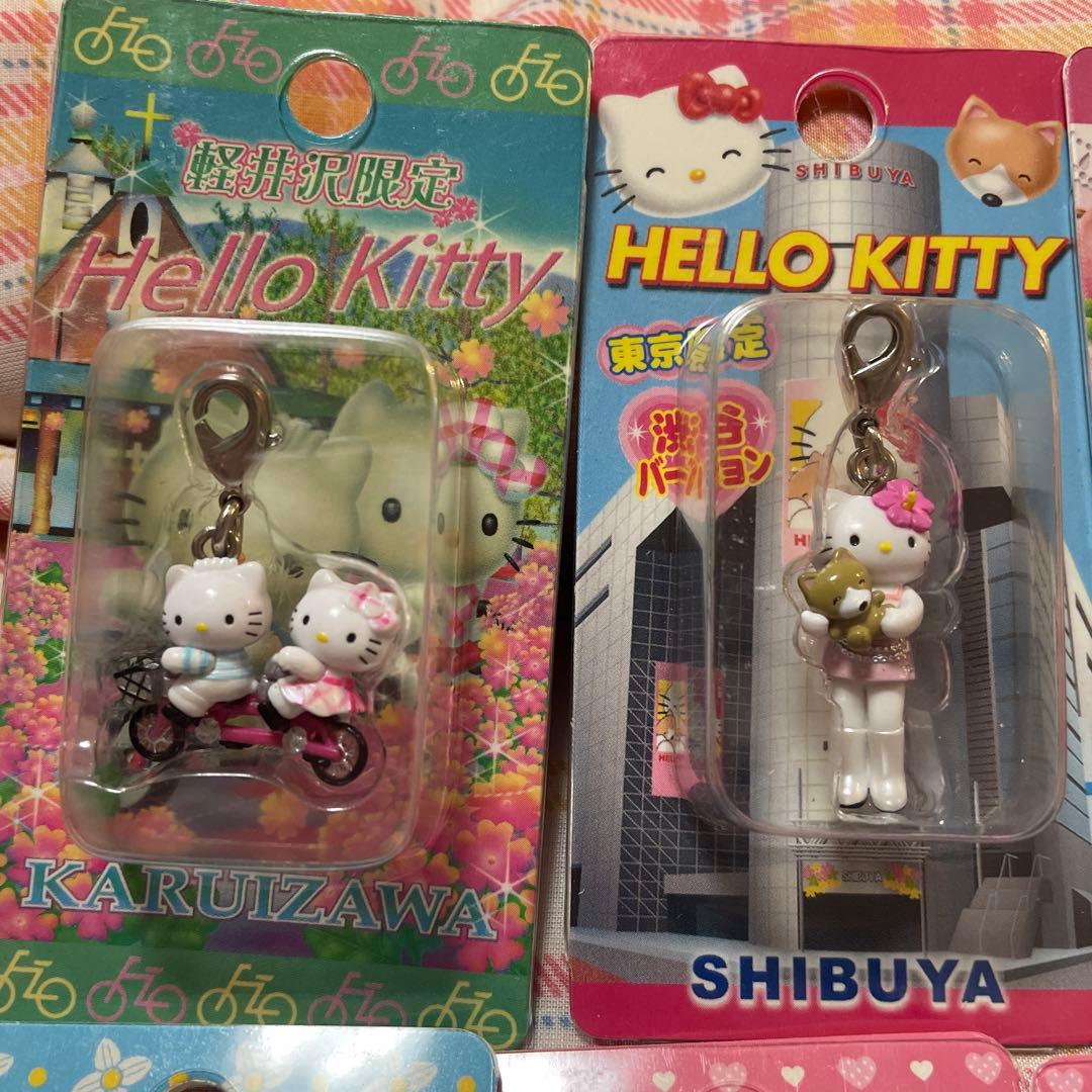 ご当地キティ　ファスナーチャーム　軽井沢　自転車　渋谷　足長　山梨白桃　11個