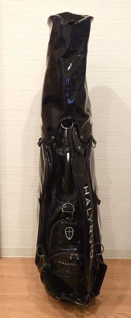 HALYRUID キャディバッグ エナメル ブラック 10型