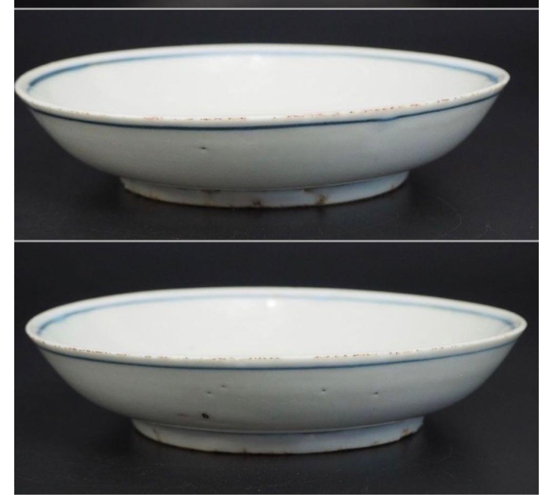 送料無料　明初期　永楽～宣徳年（1403～1435年）青華獅子文中皿５枚