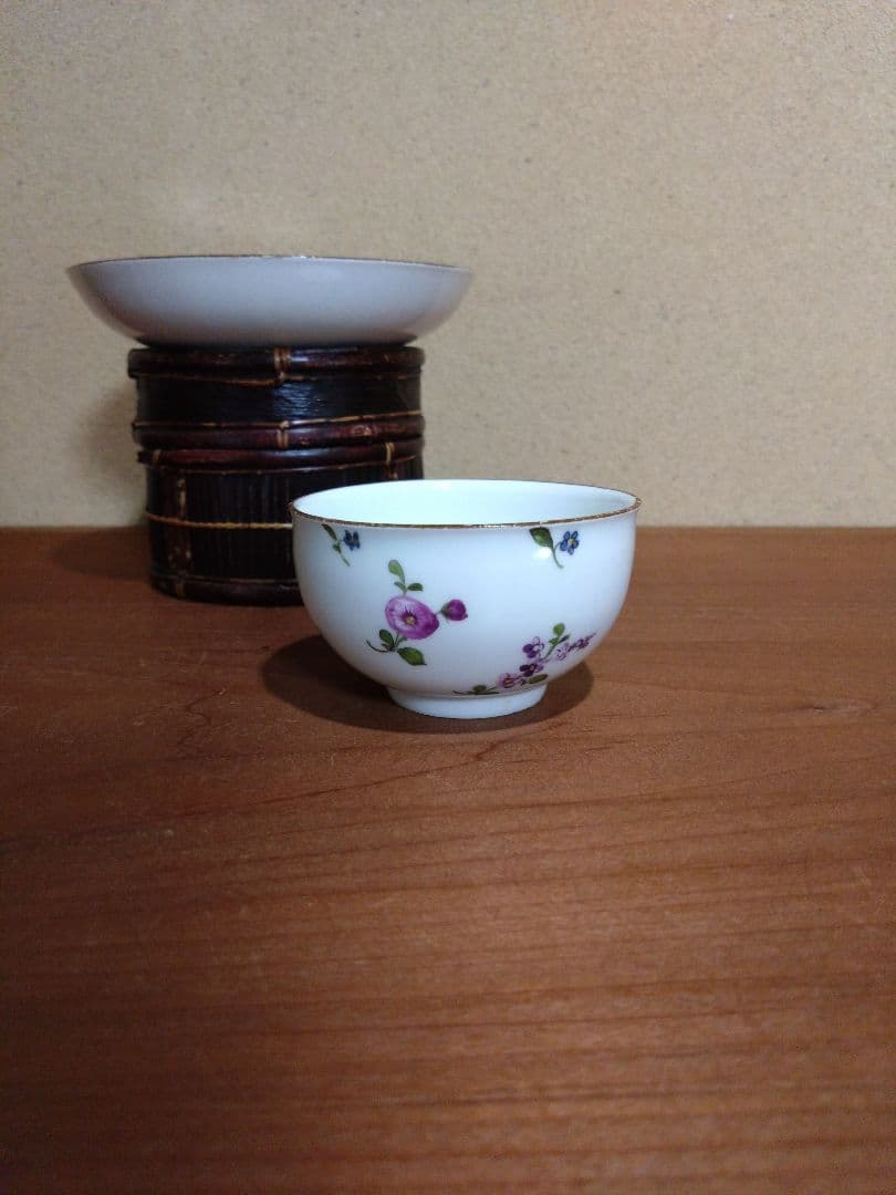 18世紀 オールドマイセン 色絵 花紋 カップ＆ソーサー 音色抜群