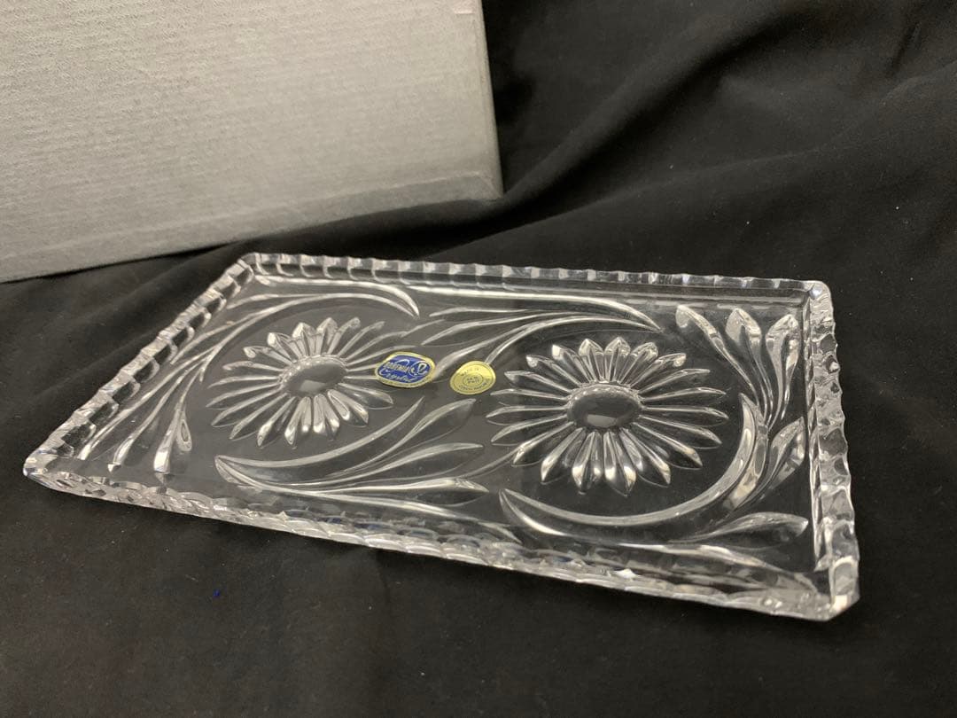 クリスタルガラス　ミルクポット　小鉢　プレート台