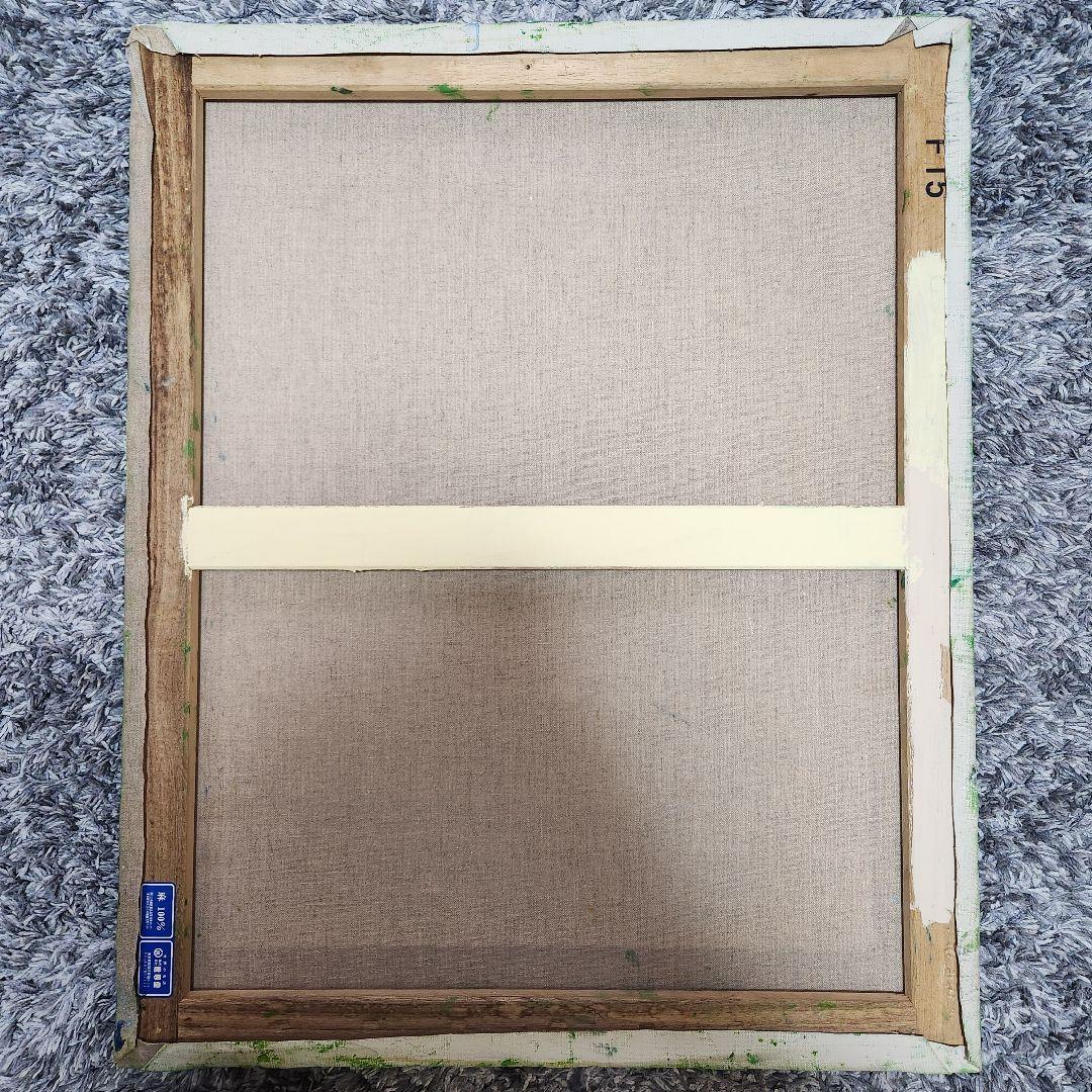 油彩画 F15 宇宙テーマの抽象画 始祖の地球の精神世界