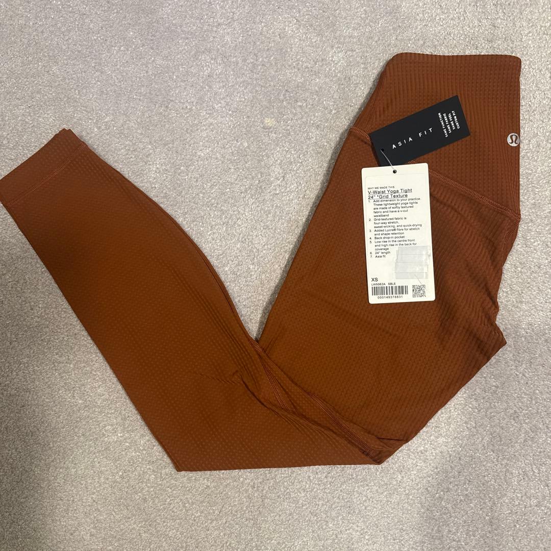 Vウエストヨガタイツ 24インチ ブラウン XS
