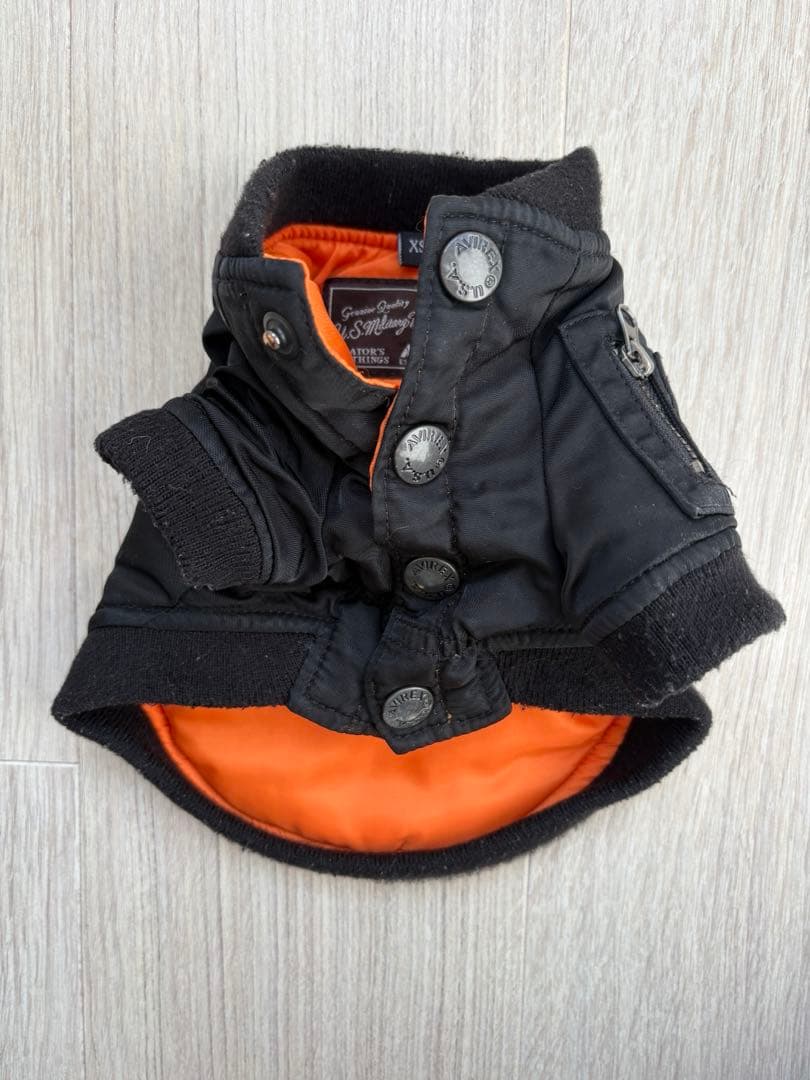 AVIREX 犬服 MA-1 定番のカーキ、ブラック2枚セット　XS