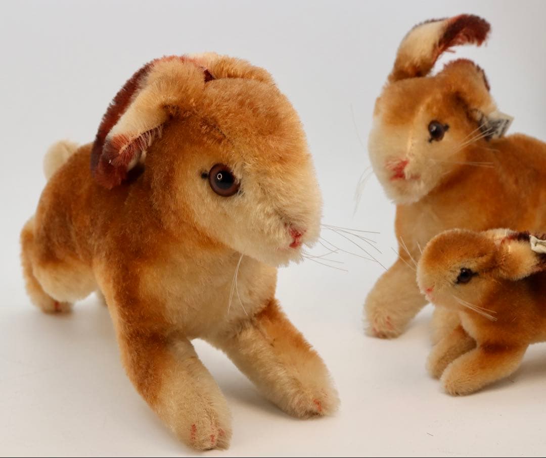 ビンテージ・シュタイフ・ラビット大中小3体セット 0135/17,14,08