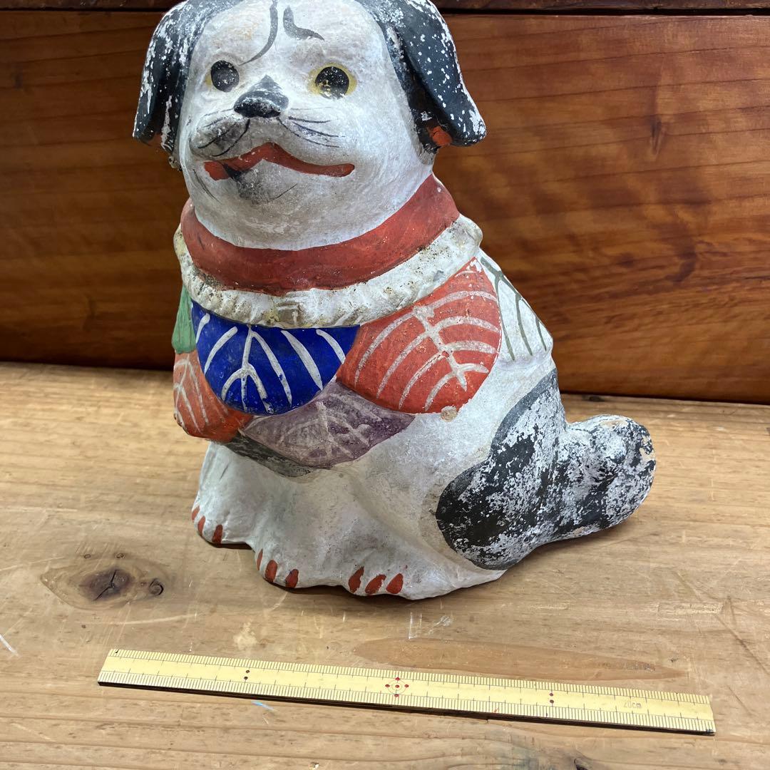 土人形　犬　縁起物　割れあり