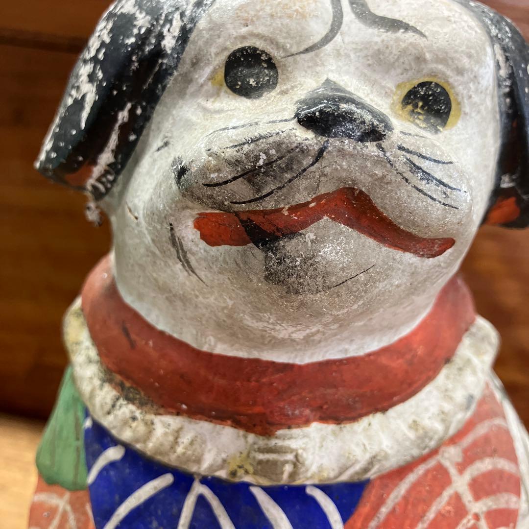 土人形　犬　縁起物　割れあり