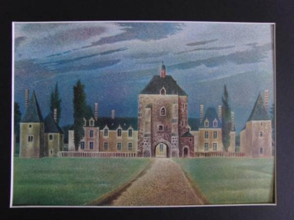 岡鹿之助、【館】、希少な大判額装用画集より、美品、日本人画家