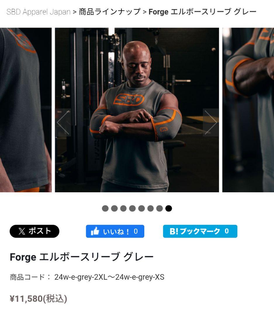 SBD Forge フォージ エルボースリーブ グレー Sサイズ