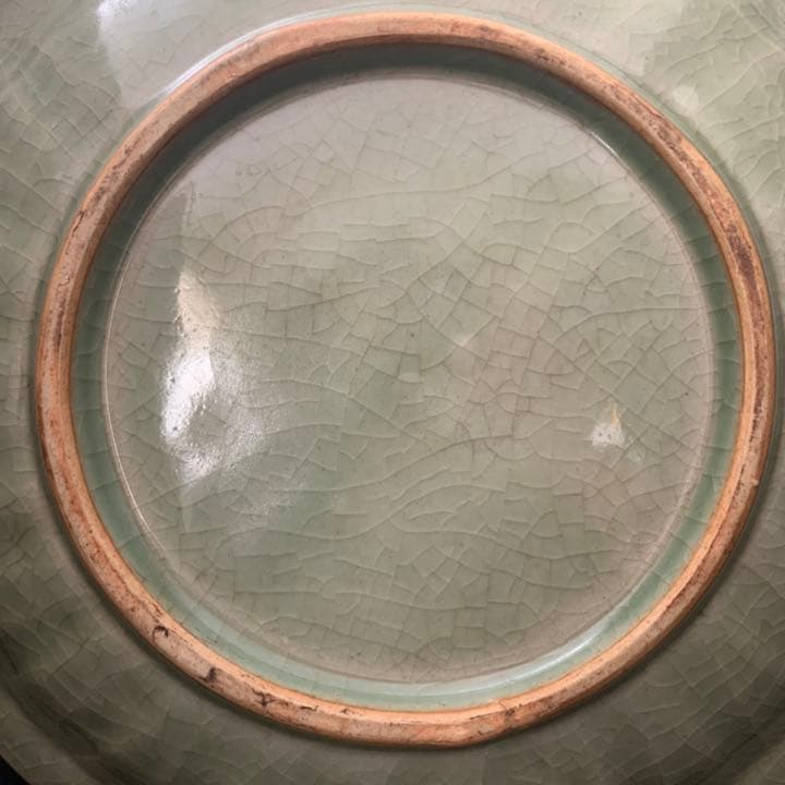 時代品　中国美術　龍泉窯青磁盤　飾皿　唐物 中国古玩