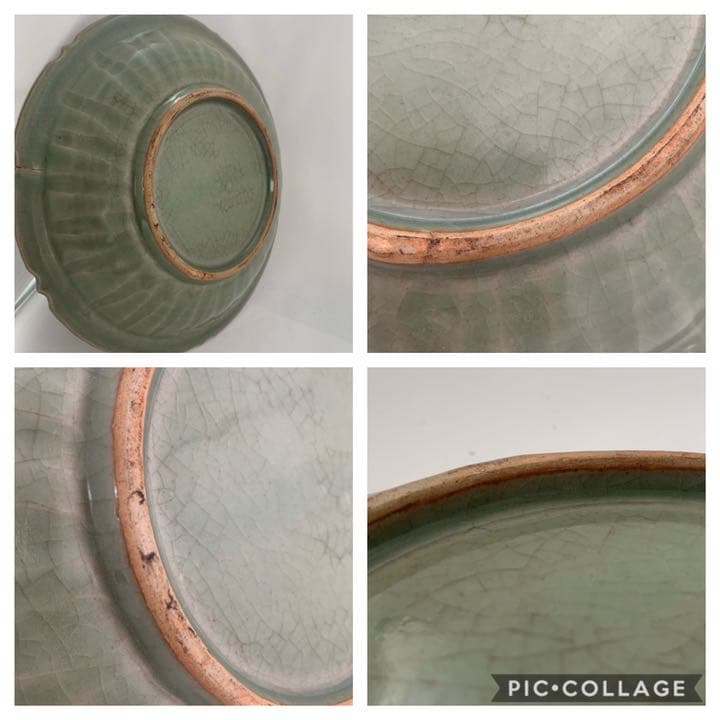 時代品　中国美術　龍泉窯青磁盤　飾皿　唐物 中国古玩