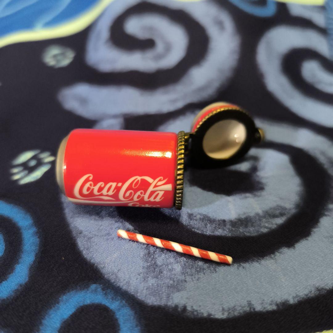 Coca-Cola ミニチュア缶 ストロー付き　ヒンジボックス