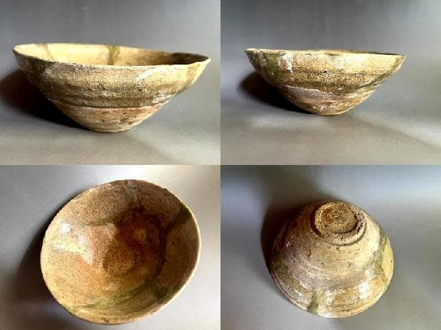 茶碗■古伊賀焼 江戸期 椿宝堀ノ手？ 直し有 お茶道具 古美術 時代物 骨董品■