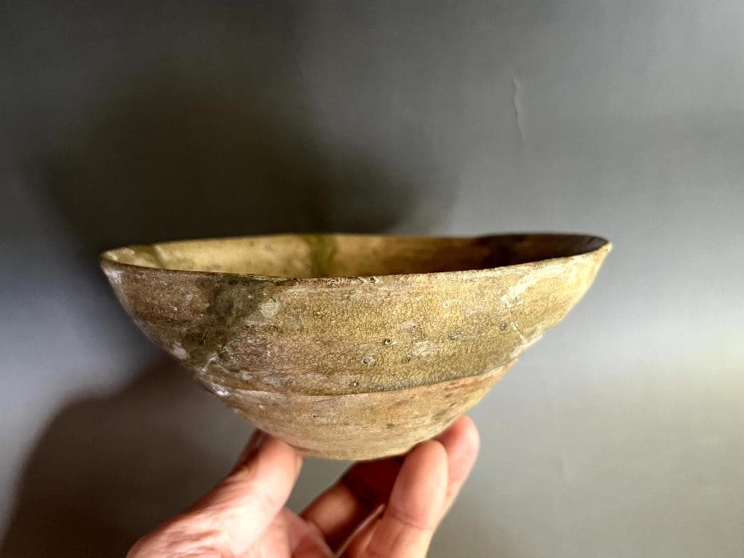 茶碗■古伊賀焼 江戸期 椿宝堀ノ手？ 直し有 お茶道具 古美術 時代物 骨董品■