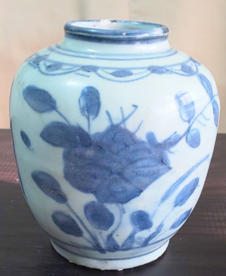 中国美術 明時代 白磁 漳州磁器壺 染付花蝶模様 陶磁器 茶壺