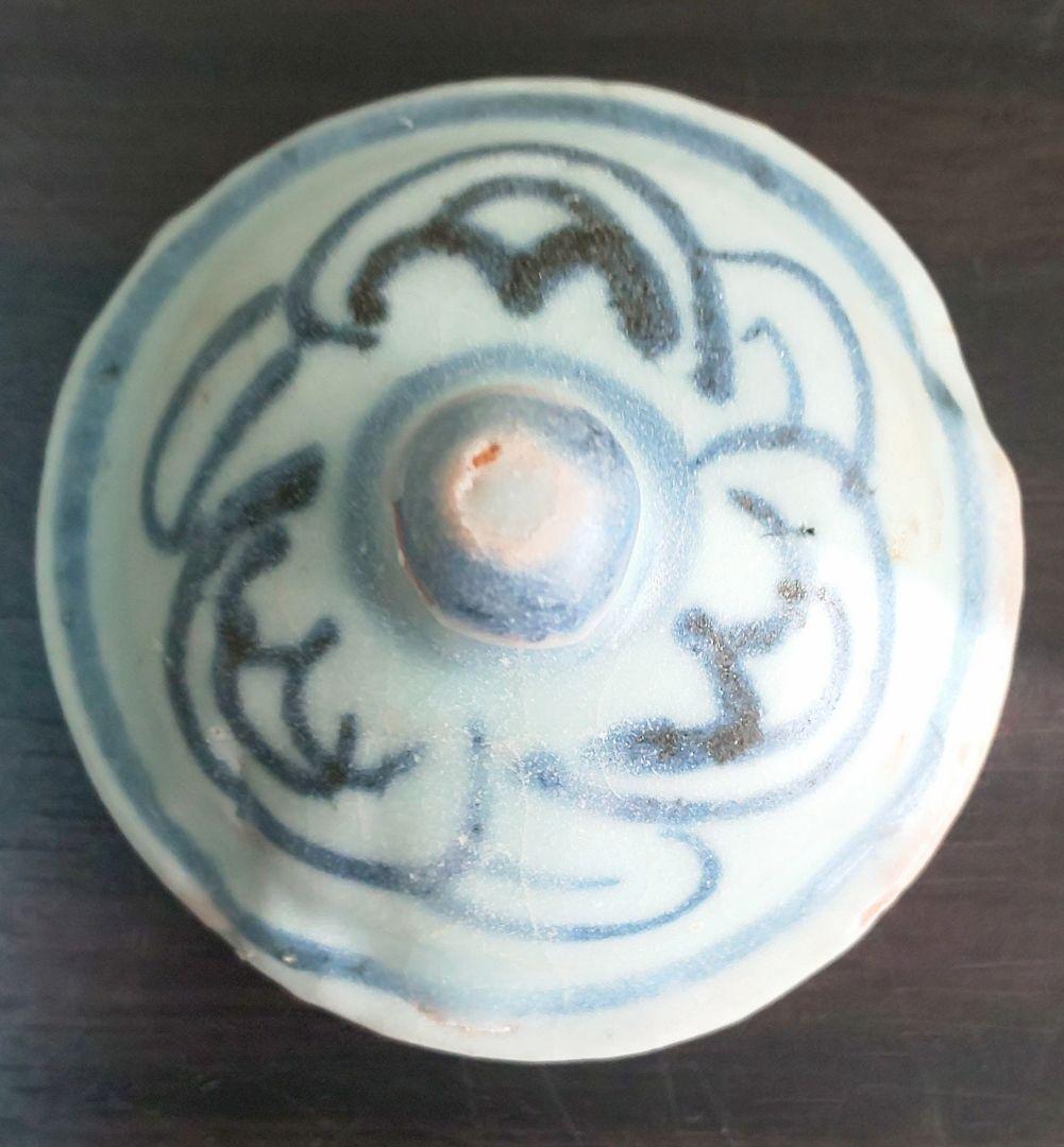 中国美術 明時代 白磁 漳州磁器壺 染付花蝶模様 陶磁器 茶壺