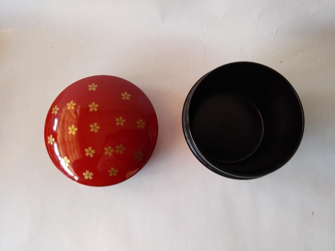 山中塗 久世宗春 作『桜に雉子蒔絵』朱薬器 棗 共箱 漆器 抹茶 茶道具 新品