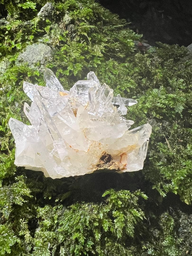 龍脈の精髄 水晶クラスター 「光を宿す透明なる守護」 九州産国産水晶宝石質AAA