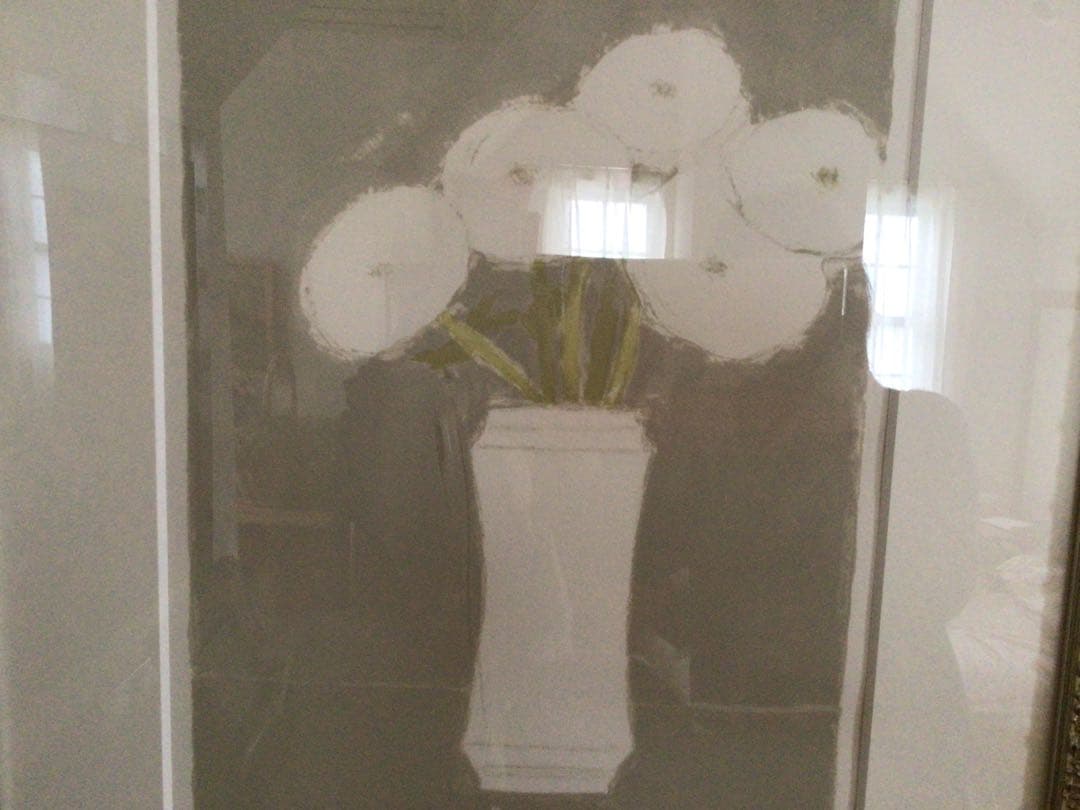 ⭕️⭕️ベルナール カトラン リトグラフ白い花瓶のクリスマスローズ⭕️⭕️