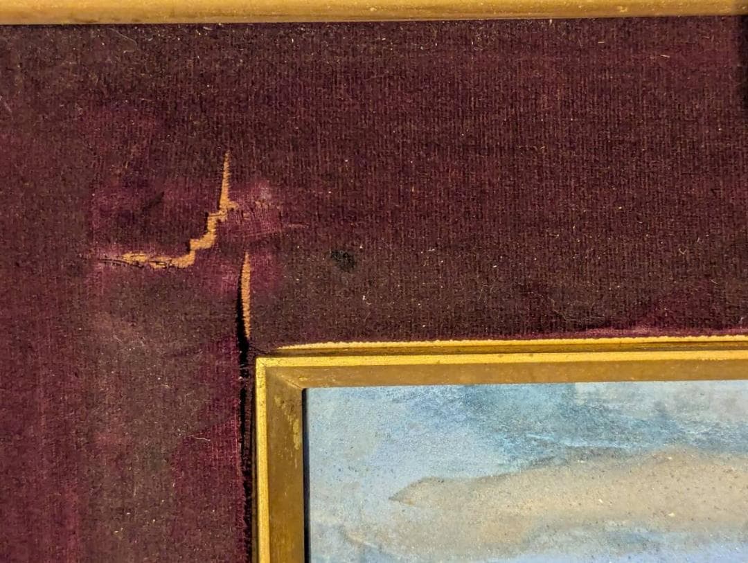 【真作】絵画　日本画8号　錦秋の山並み　紅葉風景画　秋彩の山景　Y181