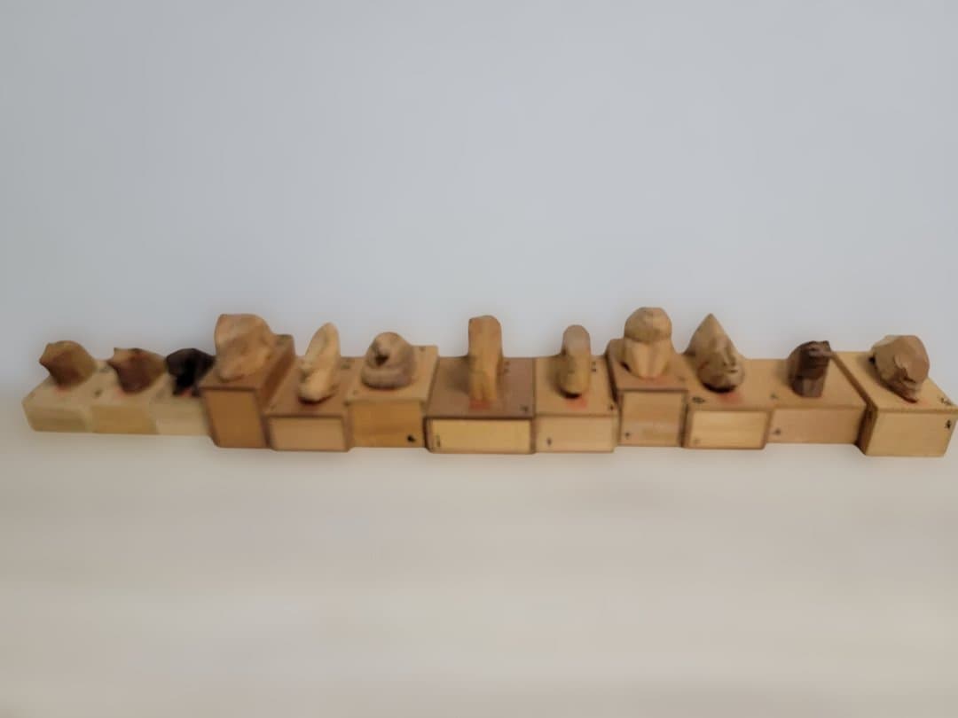 木製動物彫刻 置物　平安神宮　干支　一刀彫