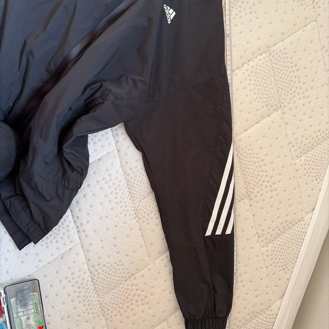 adidas ジャージ上下セット 黒 フード付き　レディース　S
