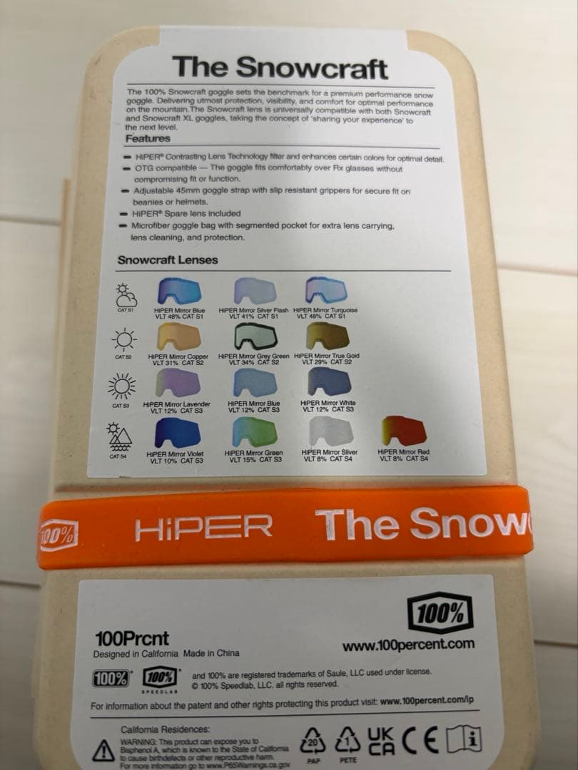 100% CRAFT AFゴーグル　国内正規品　ワンハンドレット