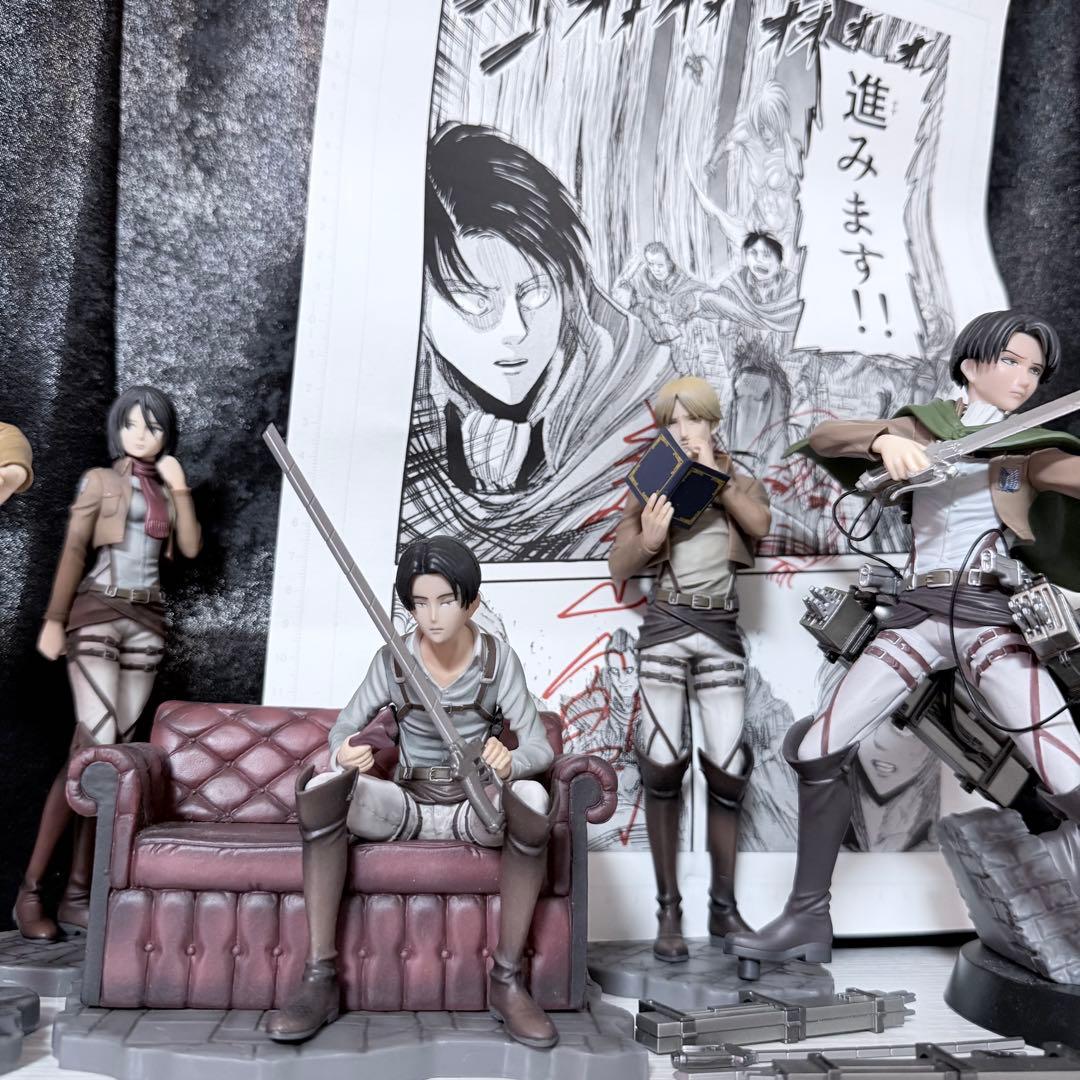 進撃の巨人 フィギュア 一番くじ エレン ミカサ リヴァイ ミケ 2014年