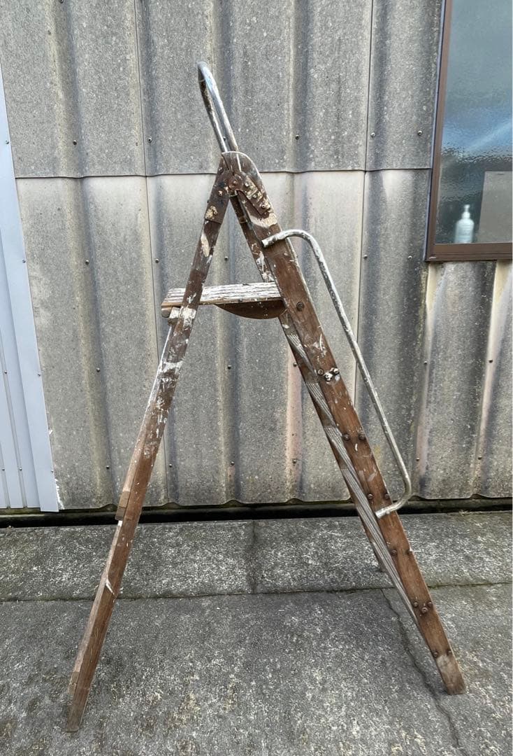 ビンテージ/イギリス/英国製/木製/大型/ラダー/脚立/ディスプレイ/店舗什器③