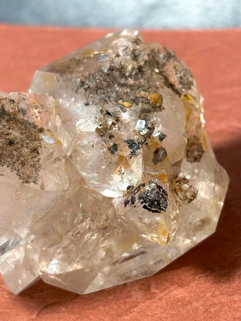 【超希少】大型 ゴールデン ハーキマーダイヤモンド 原石 (ハーキマー産) 水晶