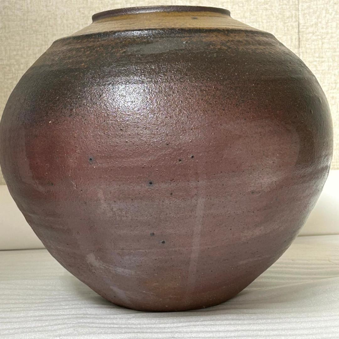 備前焼　末石高仙　超大型壺①　共箱入り【平成9年岡山県展入選作/吉備秋星】