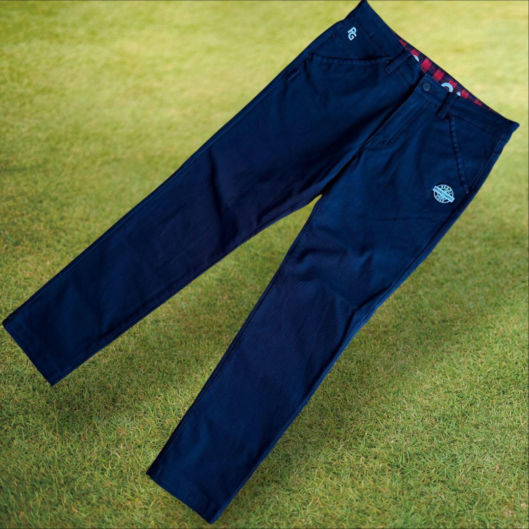 パーリーゲイツ　パンツ　M〜L相当　紺　濃紺　ネイビー　コットン素材　生地厚