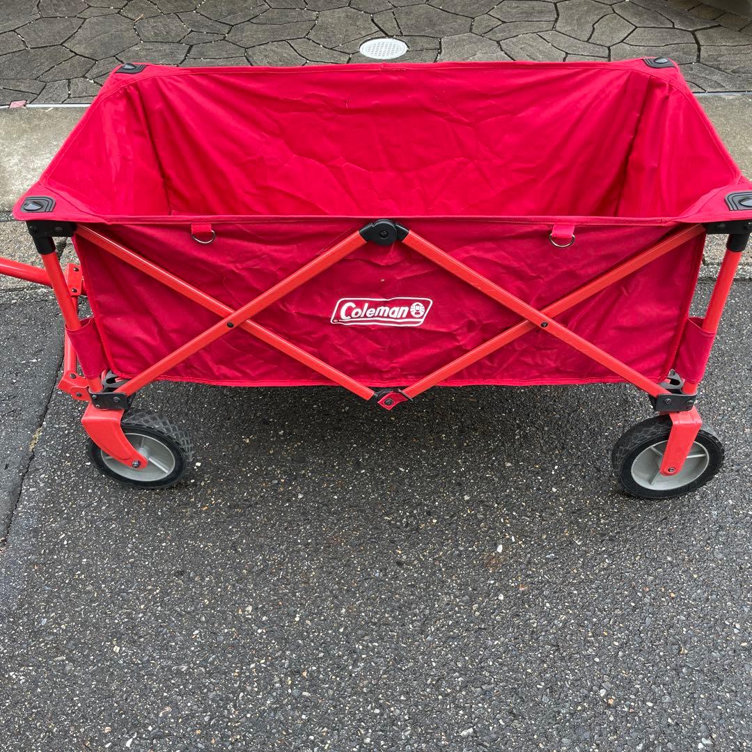【発送不可。引き取り限定】Coleman 赤 キャリーカート 折りたたみ式