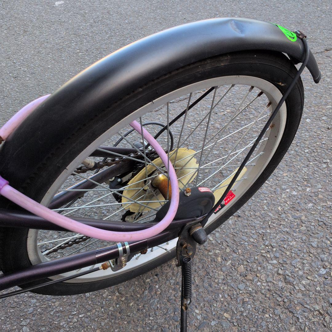 【引き取り限定】SHIMANO折りたたみ自転車 20インチ パープル ギア6段階