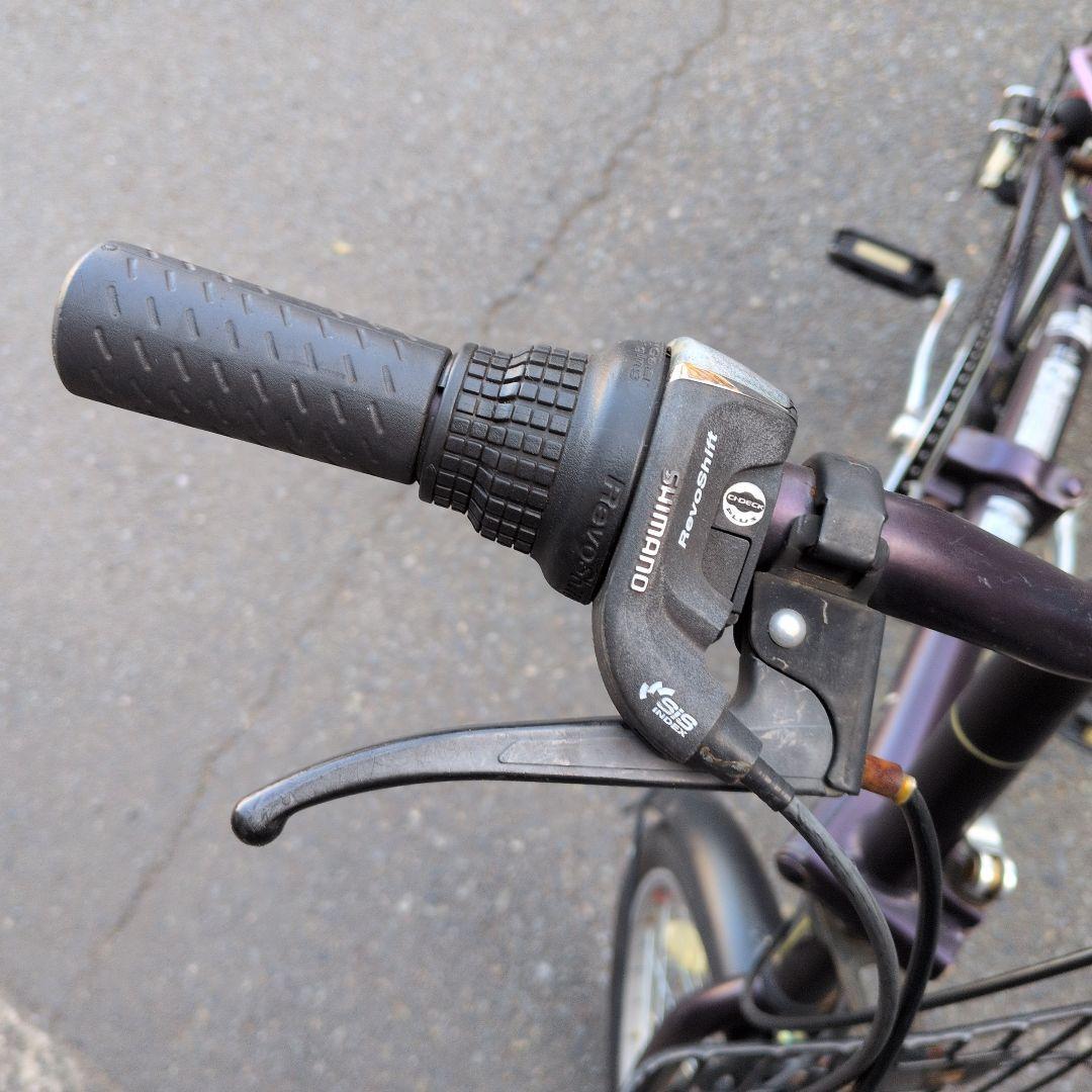 【引き取り限定】SHIMANO折りたたみ自転車 20インチ パープル ギア6段階