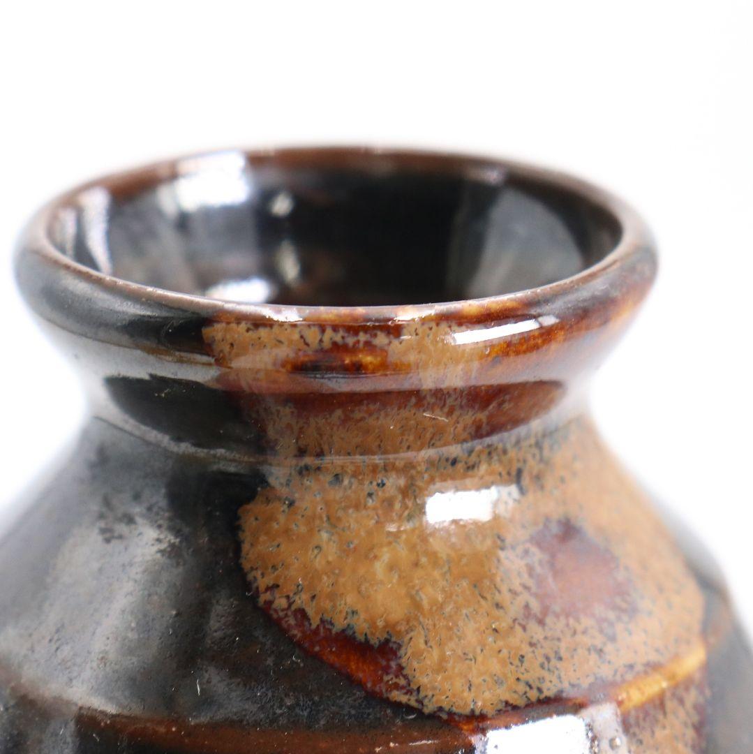 淡海ぜぜ 陽炎園(岩崎新定)造 膳所焼 侘助写茶入 茶道具 共箱　V911　N9