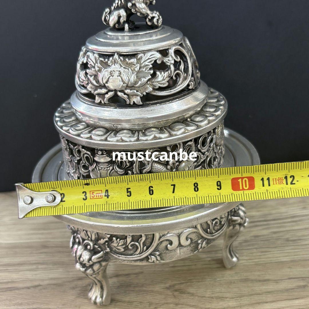 銅製 香炉 供仏蓮華香炉 獅子香炉 香道具 室内檀香炉 工芸品 置物