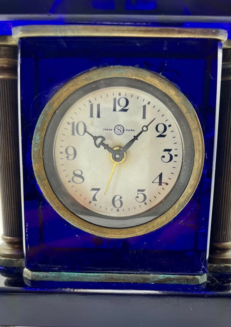 精工舎　SEIKOSHA 宮型ガラス置時計　アンティーク　大正ロマン　傷あり