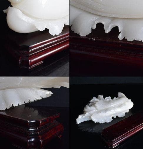 玉石白玉彫刻　野菜　白菜　置物