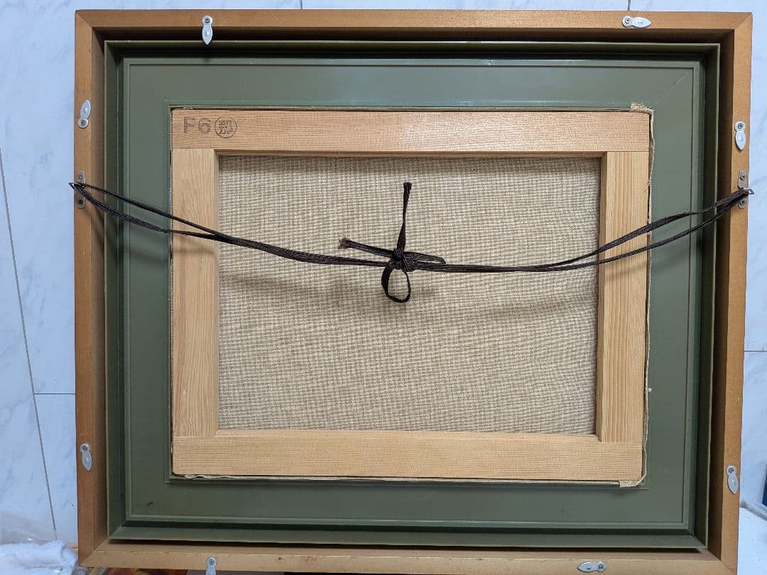 油絵「鮎２匹皿上並びにスダチ」昭和時代頃額サイズ横幅５７Ｘ縦４８Ｘ厚さ５額装品