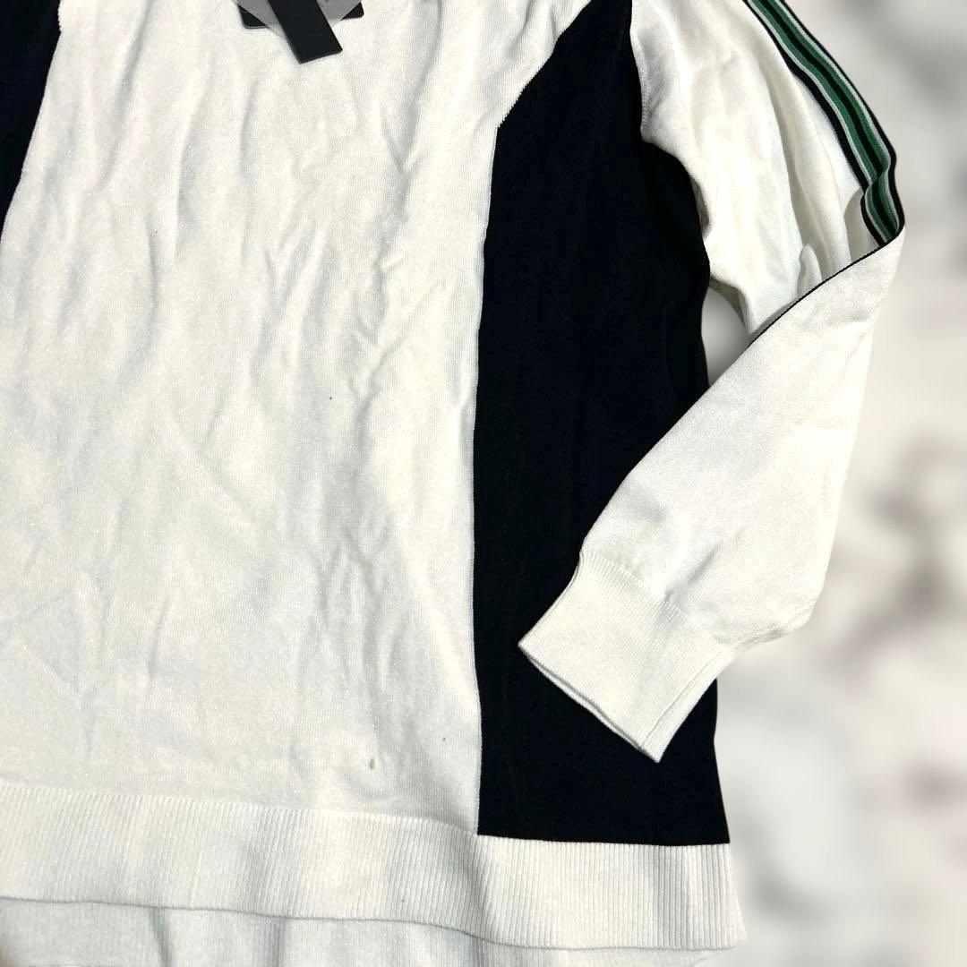 新品タグ付き☆エネーレ　ゴルフウェア　白　袖ストライプ　長袖セーター