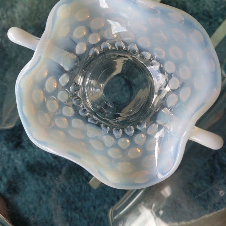 フェントン オパール  グラスプレート 美品です。ファイヤーキングお好きな方もー