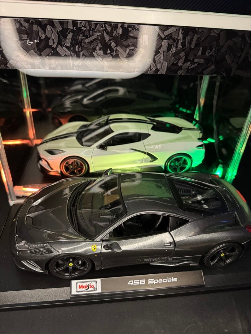 【世界に一つ‼️】Corvette 1/18 ジオラマ LED 展示 鑑賞用 模型