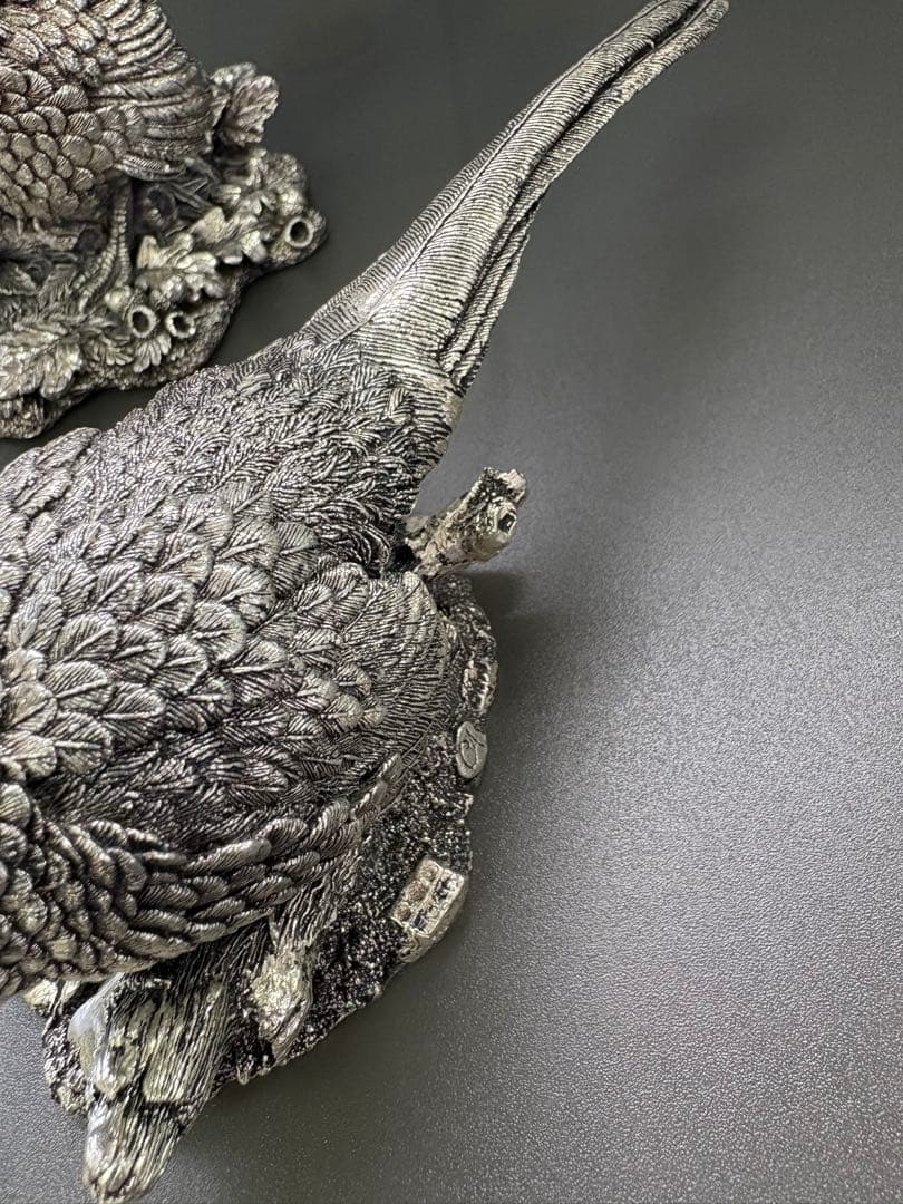 英国カントリーアーティスト社 純銀張彫刻 雄雌2体<No.1444>