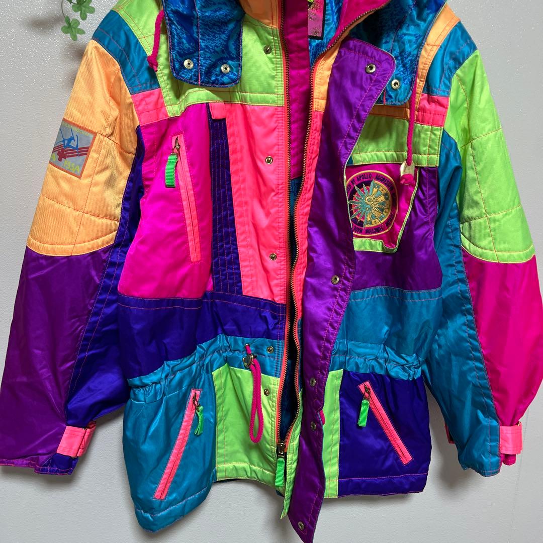 【美品】GOLDWIN スキーウェア　スノボ　カラフル　派手 90s バブル