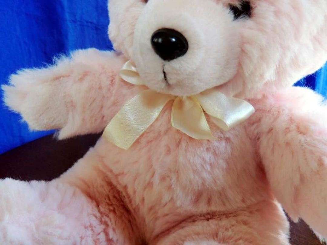 【レトロ・アンティーク】ピンクのクマさん　ぬいぐるみ　テディベア　約30㎝