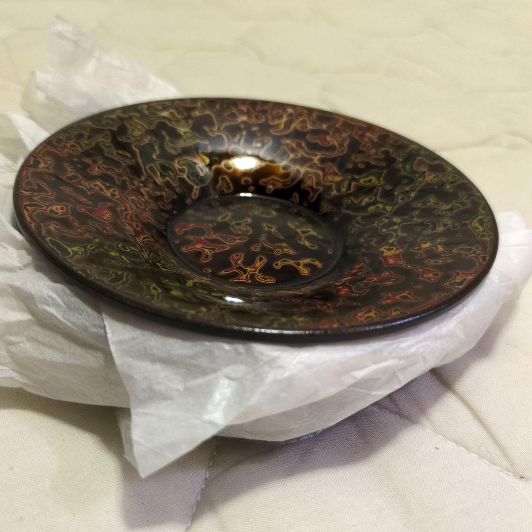 ★新品　昭和レトロ 木製 津軽塗 漆塗り 茶托　銘々皿 小皿 5個　12ｃｍ