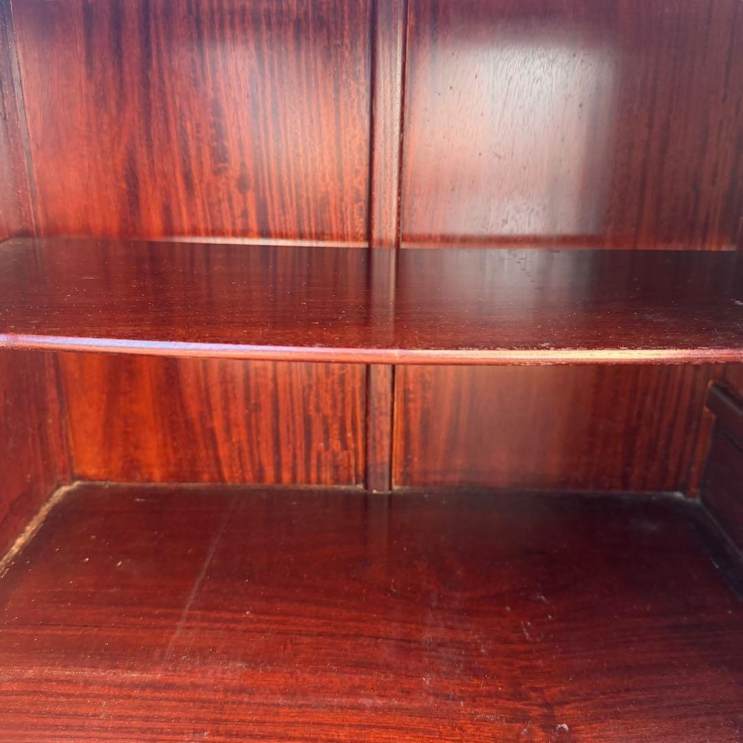 唐木家具 飾り棚 和モダン 違い棚 収納付き 昭和レトロ